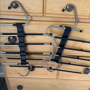 Black and Silver Multi-Tier Pants Hanger Two pack